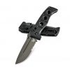 a Benchmade Adamas Grey CPM-CruWear Combo Blade Black G-10 Handle on a white background.