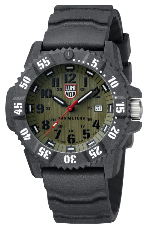 Luminox Master Carbon SEAL 3800 Series 3813.L Green/Black Front Side Closed Angled