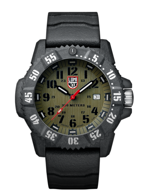 Luminox Master Carbon SEAL 3800 Series 3813.L Green/Black Front Side Closed Center