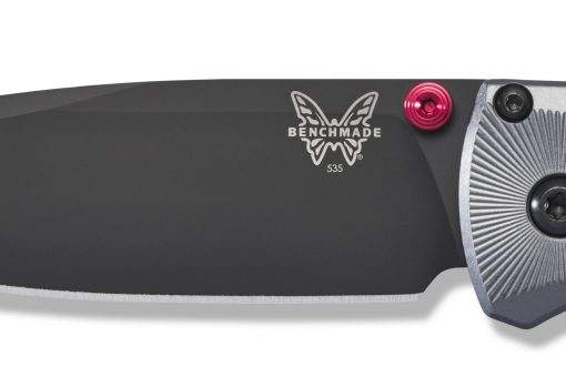 Benchmade Bugout Black DLC M390 Blade 6061-T6 Aluminum Blade Close Up