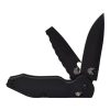 Benchmade Outlast Black S30V Drop Point/3V Serrated Blades Black G-10 Handle Front Side Partially Open