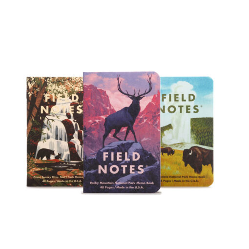 Field Notes National Parks Series C Rocky Mountain/Great Smoky/ Yellowstone - Graph Paper Memo Book 3 Pack (48 Pages)