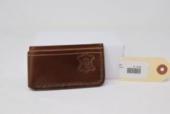 Grommet's Leathercraft Vertical Manu Minimalist Brown Shell Cordovan Wallet Temporary Back Side