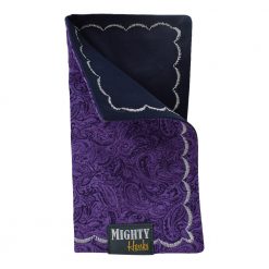 Mighty Hanks Handkerchief Purple Paisley Mighty Mini with Microfiber Closed