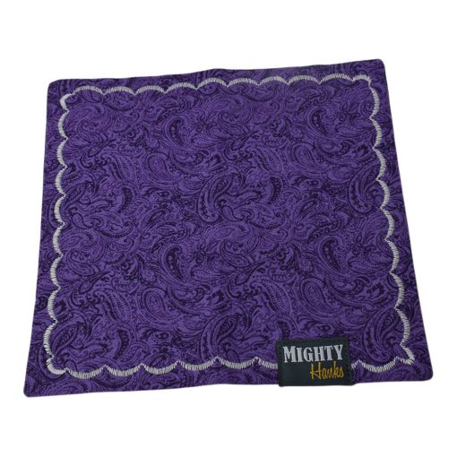 Mighty Hanks Handkerchief Purple Paisley Mighty Mini with Microfiber Open