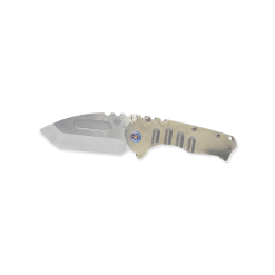 Medford Praetorian T S35VN Tumbled Tanto Blade Tumbled Handle Flamed Hardware and Clip Front Side Open