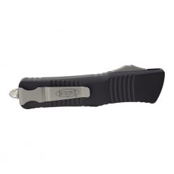 Microtech 142-4 Combat Troodon Satin Finished Double Edge Blade OTF Black Aluminum Handle Back Side Closed