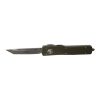 Microtech UTX-70 Apocalyptic Finish Tanto OTF Automatic Knife OD Green Aluminum Handle Front Side Open