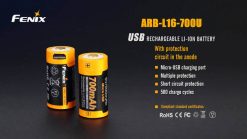 Fenix ARB-L16-700U USB Rechargeable Li-ion 16340 Battery - 700mAh Infographic 1