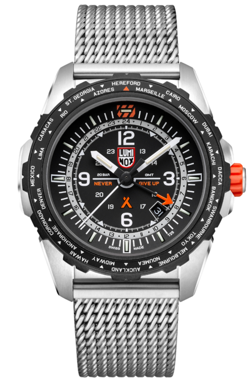 Luminox Bear Grylls Survival AIR Series 3762 GMT Watch Front Side Closed