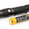 Fenix FD30 LED Focus Flashlight - 900 Lumens Infographic Front Side With Battery