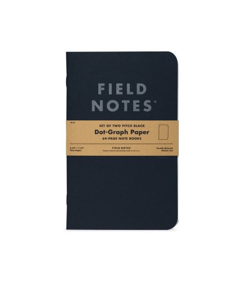 Field Notes Pitch Black Dot Graph Paper Note Book (64 Pages) Front Side Center