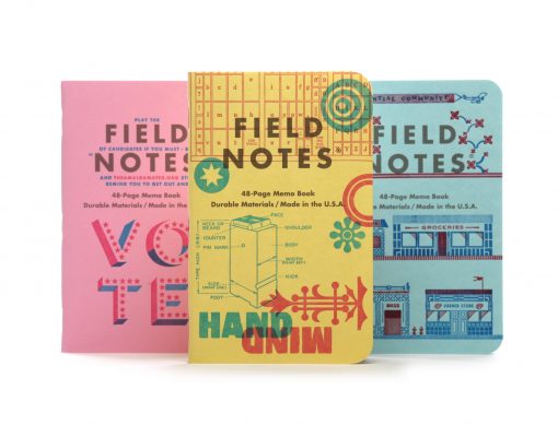Field Notes United States of Letterpress 3 Pack C - Graph Paper Memo Books (48 Pages) Front Side Center Various