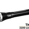 Fenix TK65R Rechargeable LED Flashlight - 3200 Lumens Front Side Angled With Title