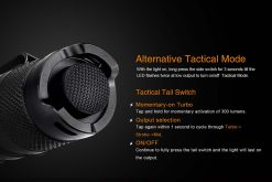 Fenix LD22 LED Flashlight - 300 Lumens Infographic Tactical Mode