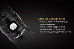 Fenix PD32 2016 Edition Black Flashlight - 900 Lumens Infographic Side Switch