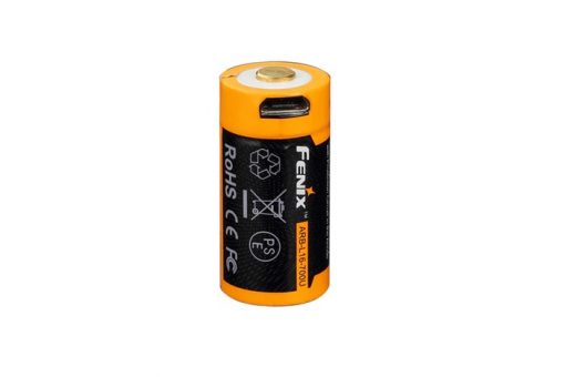 Fenix ARB-L16-700U USB Rechargeable Li-ion 16340 Battery - 700mAh Front Side