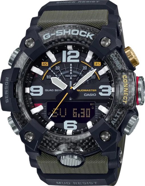 G-Shock Master of G MUDMASTER OD Green GGB1001A3 Front Side Closed Center Angled