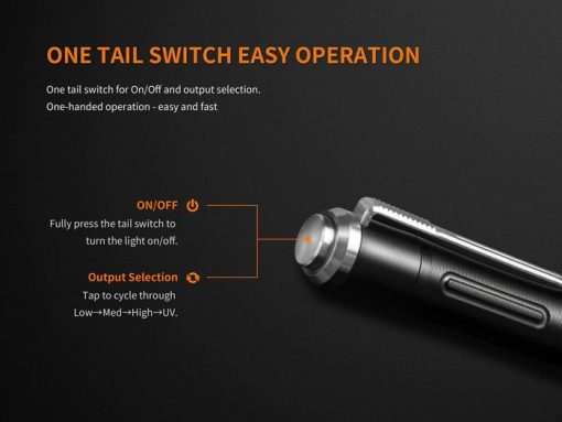 Fenix LD05 V2.0 EDC LED Flashlight with UV Lighting - 100 Lumens Infographic 11