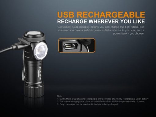 Fenix LD15R USB Rechargeable Right Angle Flashlight - 500 Lumens Infographic 7