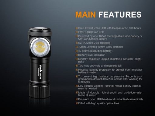 Fenix LD15R USB Rechargeable Right Angle Flashlight - 500 Lumens Infographic 14