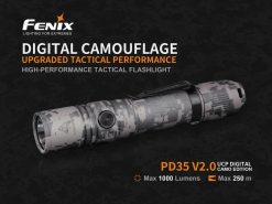Fenix PD35 V2.0 Digital Camo Edition Tactical Flashlight - 1000 Lumens Infographic 1