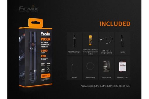 Fenix PD36R Flashlight - 1600 Lumens Luminox 1