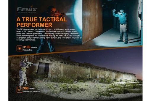 Fenix TK16 V2.0 Tactical Flashlight - 3100 Lumens Infographic 6
