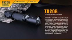 Fenix TK20R Rechargeable LED Tactical Flashlight - 1000 Lumens Infographic 3
