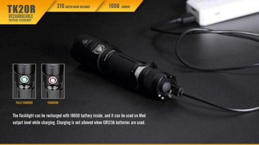 Fenix TK20R Rechargeable LED Tactical Flashlight - 1000 Lumens Infographic 6