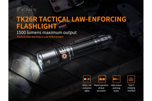 Fenix TK26R Tactical Flashlight - 1500 Lumens Infographic 1
