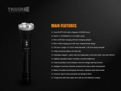 Fenix TK65R Rechargeable LED Flashlight - 3200 Lumens Infographic 8