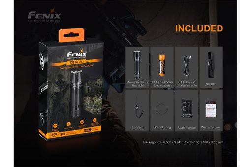 Fenix TK16 V2.0 Tactical Flashlight - 3100 Lumens Infographic 2