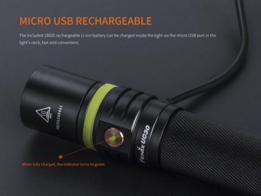 Fenix UC30 LED Rechargeable Flashlight - 1000 Lumens Infographic 11