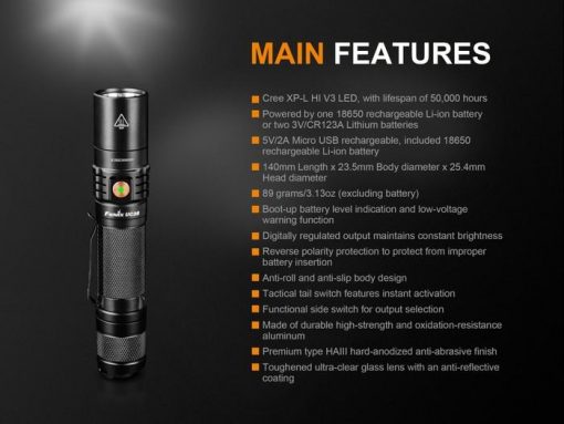 Fenix UC35 V2.0 LED Rechargeable Flashlight - 1000 Lumens Infographic 14