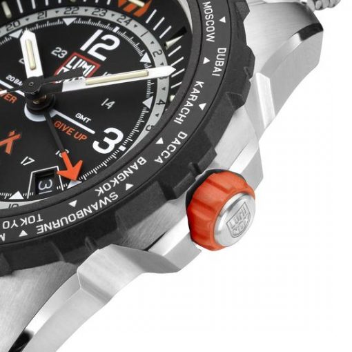 Luminox Bear Grylls Survival AIR Series 3762 GMT Watch Bezel Close Up