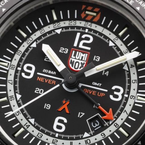 Luminox Bear Grylls Survival AIR Series 3762 GMT Watch Face Close Up