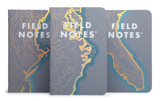 Field Notes Coastal: East - Reticle Grid Paper Memo Book 3 Pack (48 Pages) Front Side Center Separate