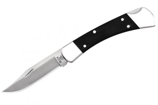 Buck Knives 110 Slim Hunter Pro S30V Clip Point Blade - Black G-10 Handle Front Side Open