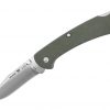 Buck Knives 112 Slim Ranger Pro S30V Clip Point Blade - OD Green Canvas Micarta Handle Front Side Open