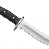 Buck Knives 124 Frontiersman Fixed 420HC Straight Back Bowie Blade - Black Micarta Handle Back Side