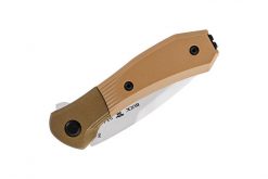 Buck Knives Paradigm Auto Assist S35VN Drop Point Blade - Brown G-10 Handle Front Side Closed