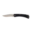 A Buck Knives 110 Slim Hunter Pro S30V Clip Point Blade with a black G-10 handle on a white background.