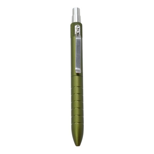 Karas EDK V2 Aluminum Click Pen - Olive Front Side Vertical