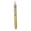 A Karas EDK V2 Click Pen - Tumbled Brass with a metal tip on a white background.