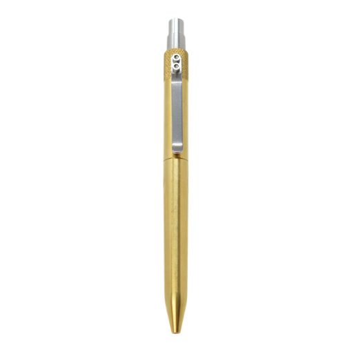 Karas Retrackt V2 Click Pen - Brass Front Side Vertical
