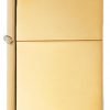 Zippo - Armor High Polish Brass Lighter Front Side Closed Angled