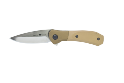 Buck Knives Paradigm Auto Assist S35VN Drop Point Blade - Brown G-10 Handle Front Side Open