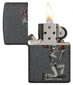 Zippo - Iron Stone Couple Lighter (Set of 2) Front Side Right Open