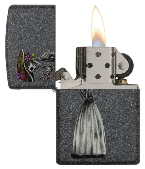 Zippo - Iron Stone Couple Lighter (Set of 2) Front Side Left Open